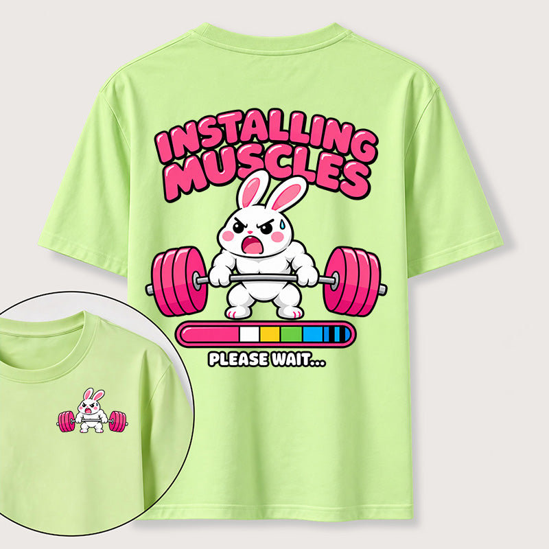Installing Muscles Rabbit Classic T Shirt （Two Sided Print）