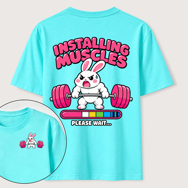 Installing Muscles Rabbit Classic T Shirt （Two Sided Print）