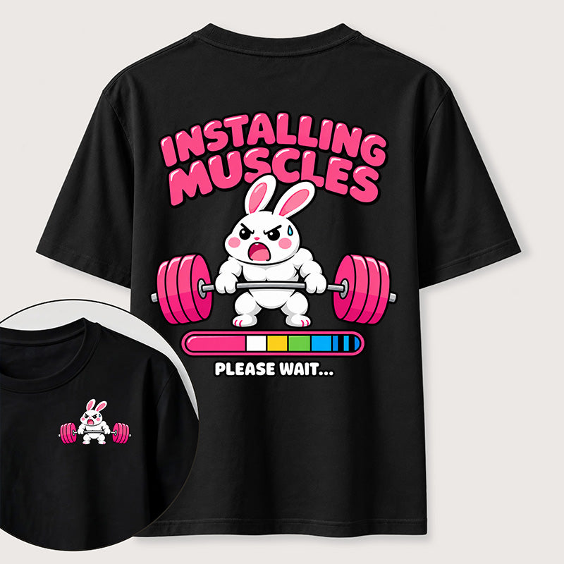 Installing Muscles Rabbit Classic T Shirt （Two Sided Print）
