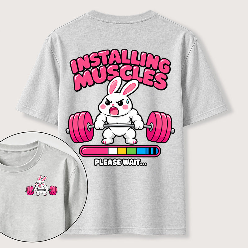 Installing Muscles Rabbit Classic T Shirt （Two Sided Print）