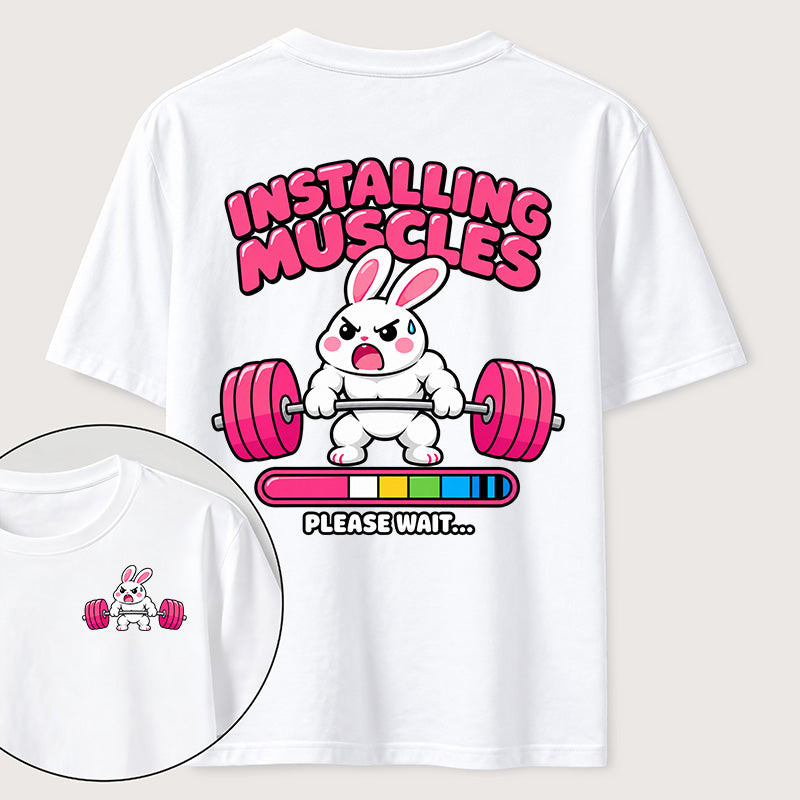 Installing Muscles Rabbit Classic T Shirt （Two Sided Print）
