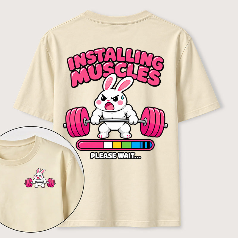 Installing Muscles Rabbit Classic T Shirt （Two Sided Print）