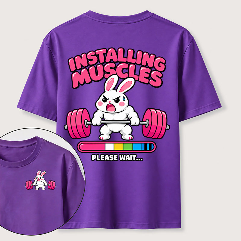 Installing Muscles Rabbit Classic T Shirt （Two Sided Print）