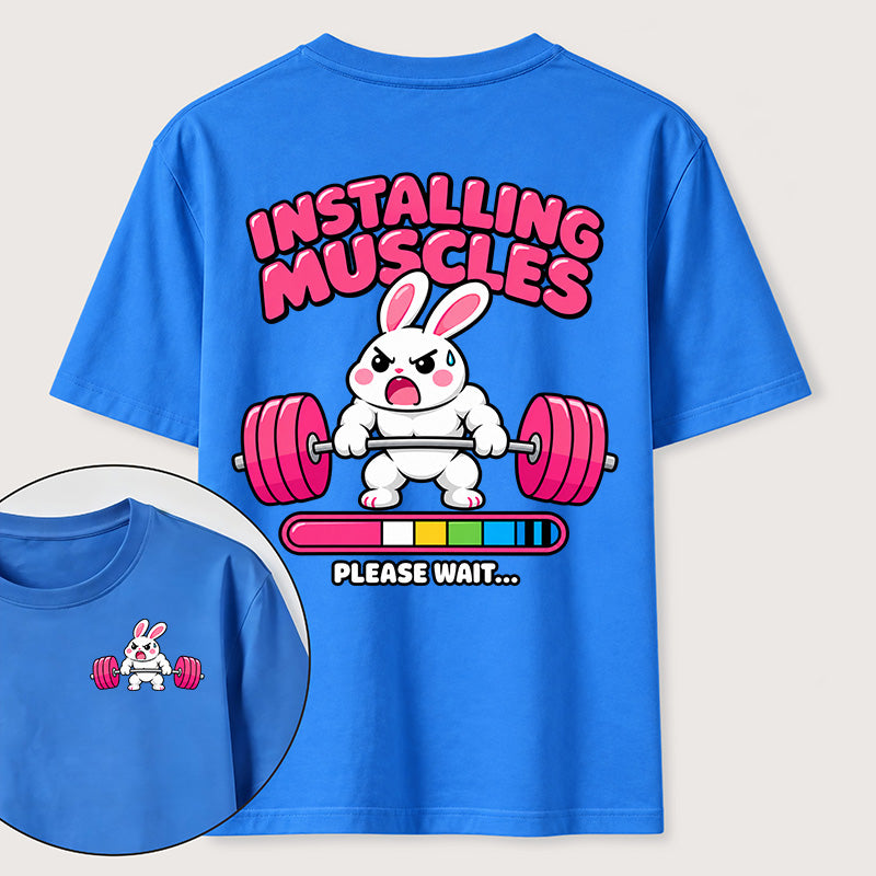 Installing Muscles Rabbit Classic T Shirt （Two Sided Print）