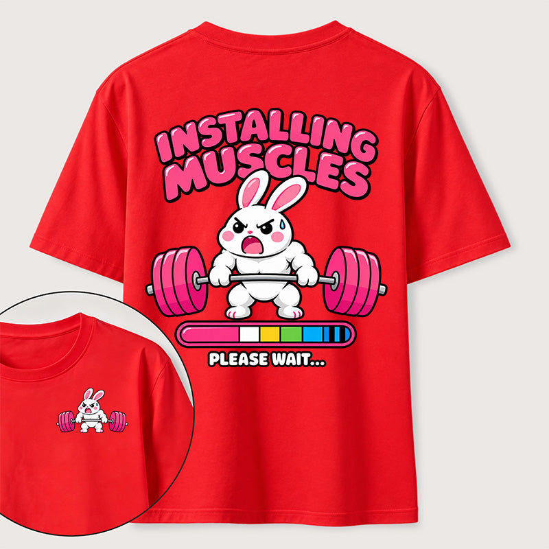 Installing Muscles Rabbit Classic T Shirt （Two Sided Print）