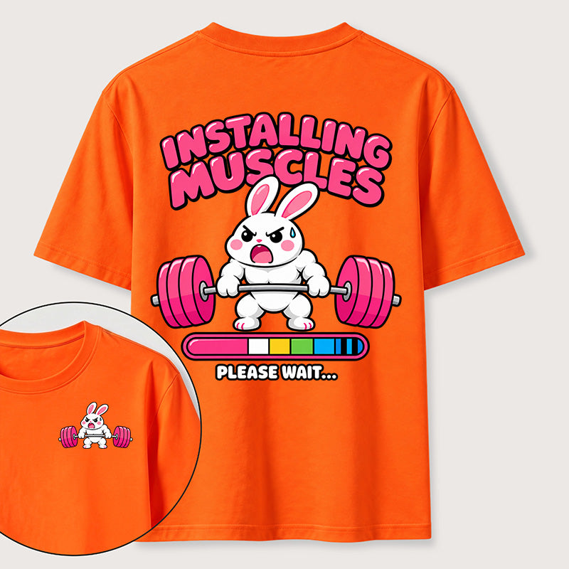 Installing Muscles Rabbit Classic T Shirt （Two Sided Print）