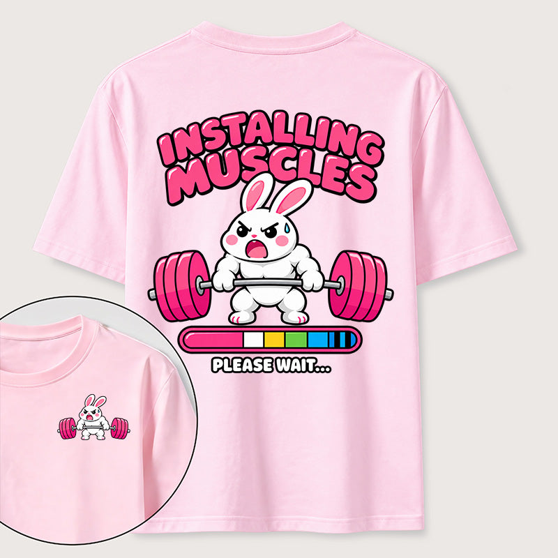 Installing Muscles Rabbit Classic T Shirt （Two Sided Print）
