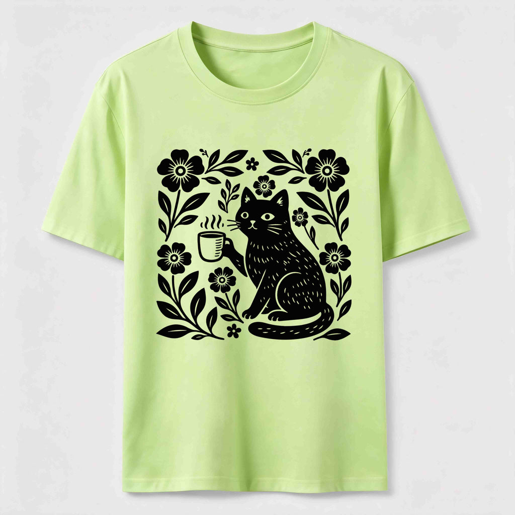 Coffee Cat Floral Classic T-Shirt