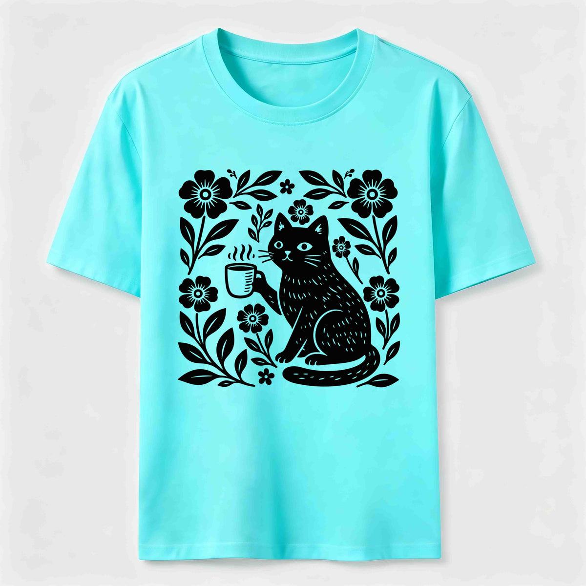 Coffee Cat Floral Classic T-Shirt