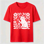 Coffee Cat Floral Classic T-Shirt