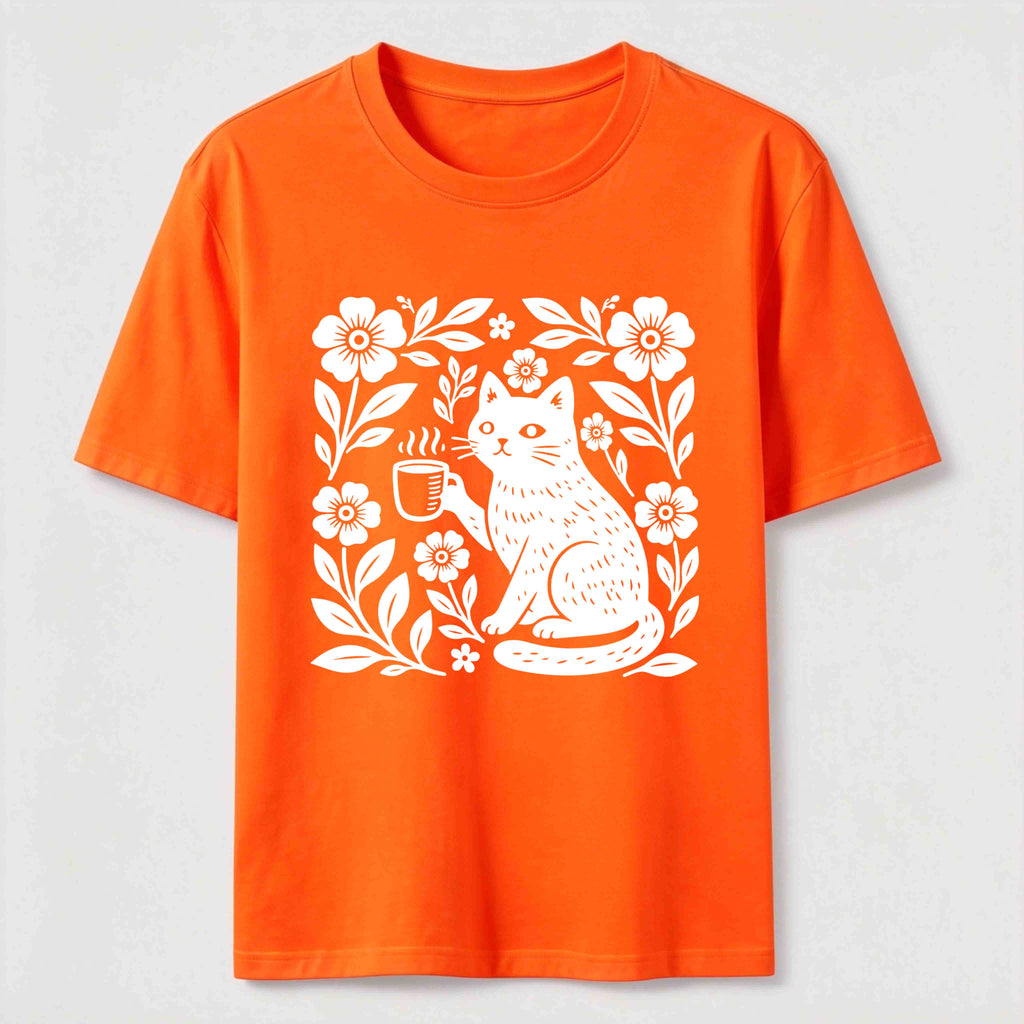 Coffee Cat Floral Classic T-Shirt