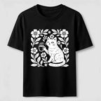Coffee Cat Floral Classic T-Shirt