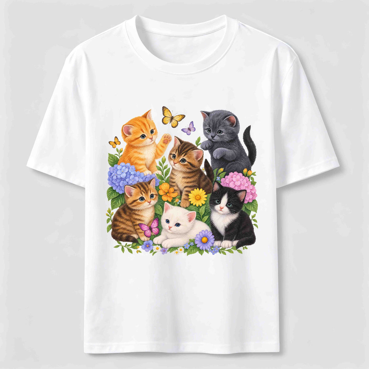Floral Kittens Classic T-Shirt