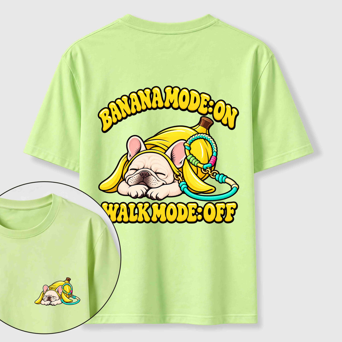 Banana Mode French Bulldog Classic T-Shirt（Two Sided Print）