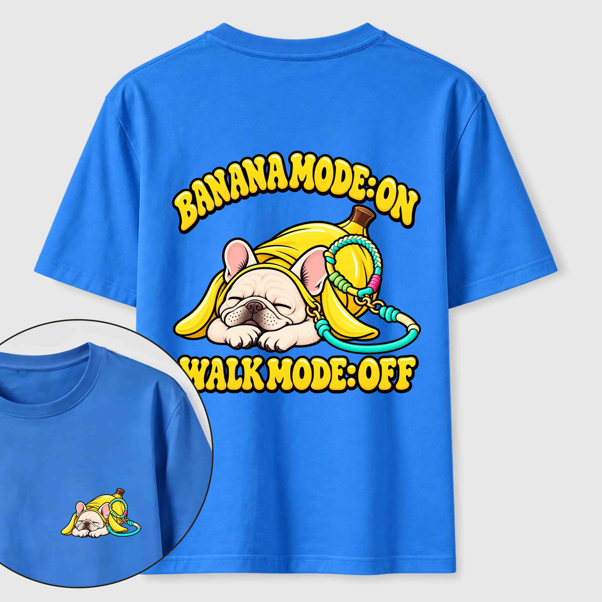 Banana Mode French Bulldog Classic T-Shirt（Two Sided Print）