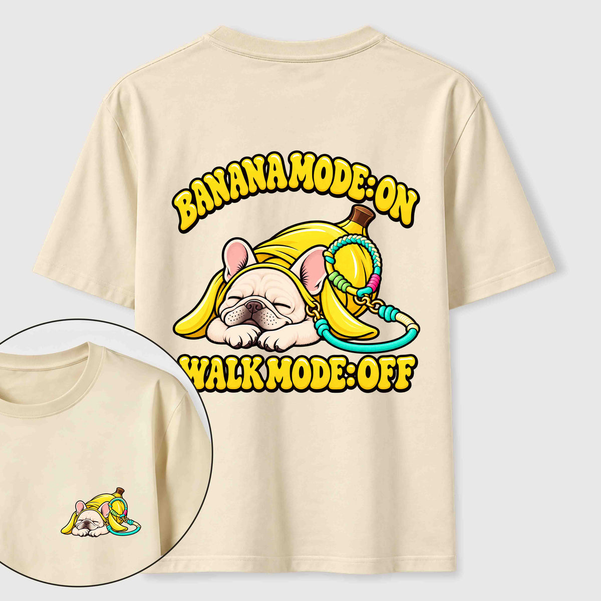 Banana Mode French Bulldog Classic T-Shirt（Two Sided Print）