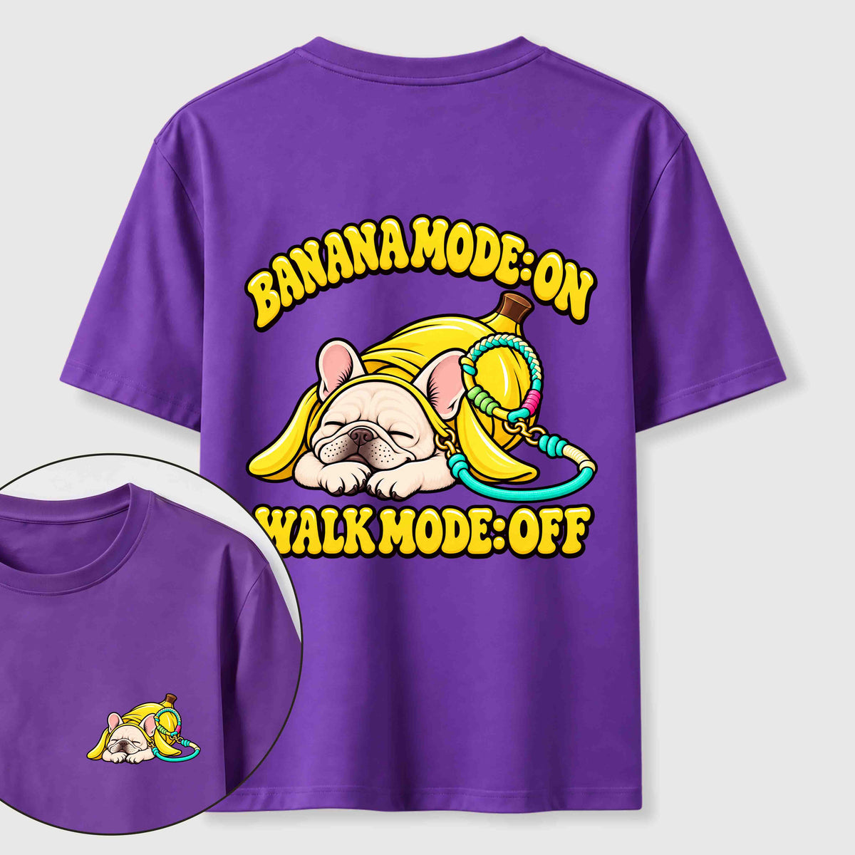 Banana Mode French Bulldog Classic T-Shirt（Two Sided Print）