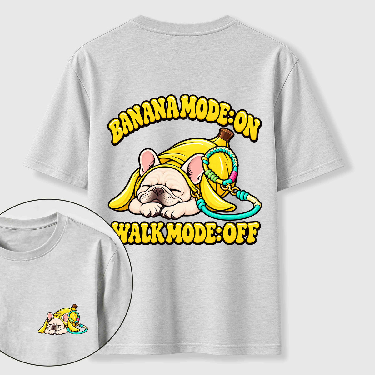 Banana Mode French Bulldog Classic T-Shirt（Two Sided Print）