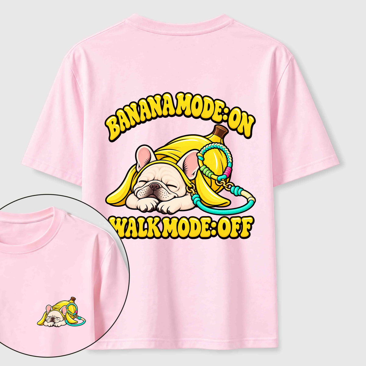 Banana Mode French Bulldog Classic T-Shirt（Two Sided Print）