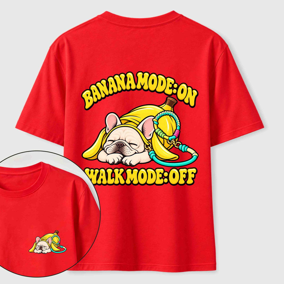 Banana Mode French Bulldog Classic T-Shirt（Two Sided Print）