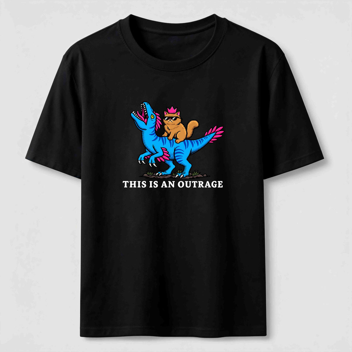 Cat Riding Dinosaur Classic T-Shirt