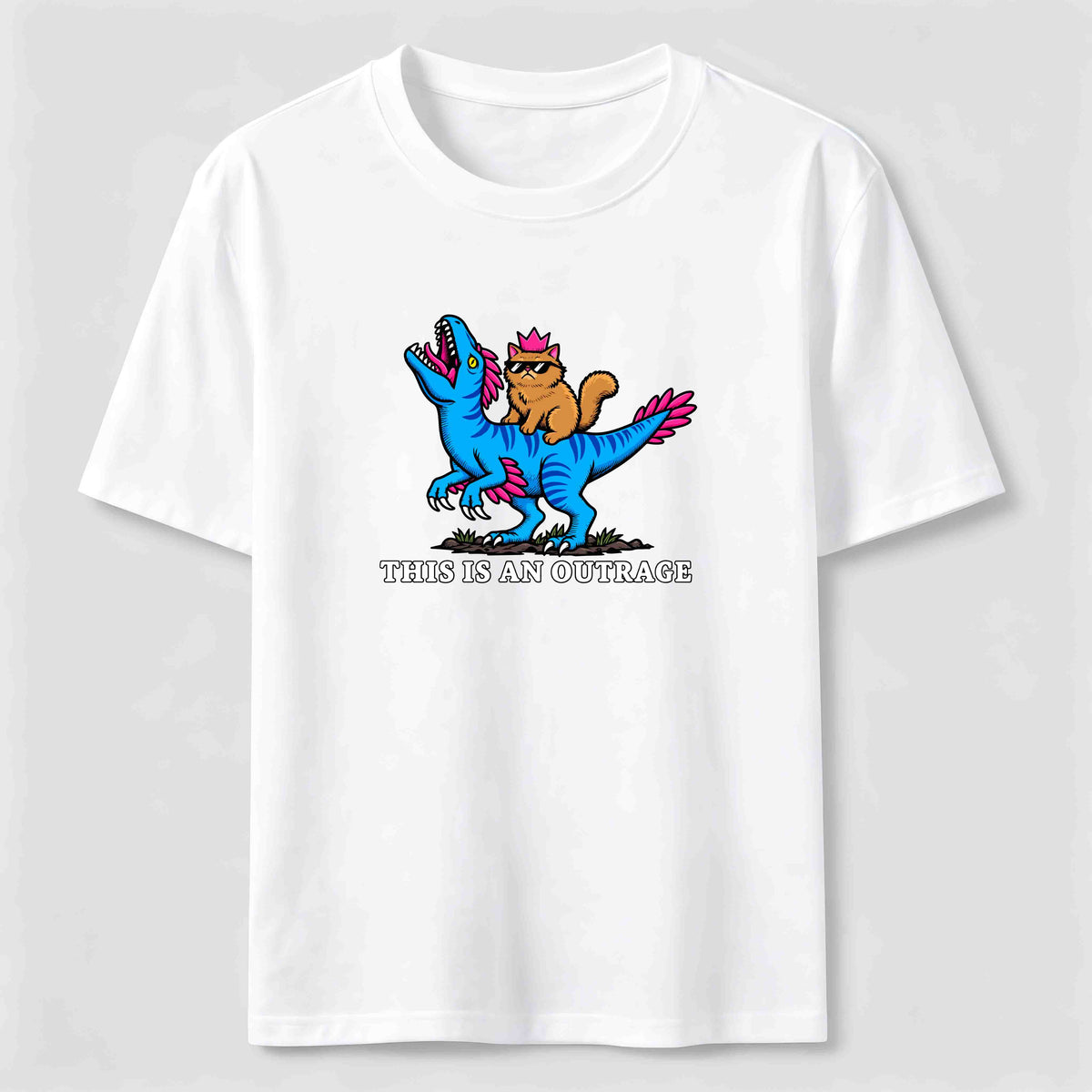 Cat Riding Dinosaur Classic T-Shirt