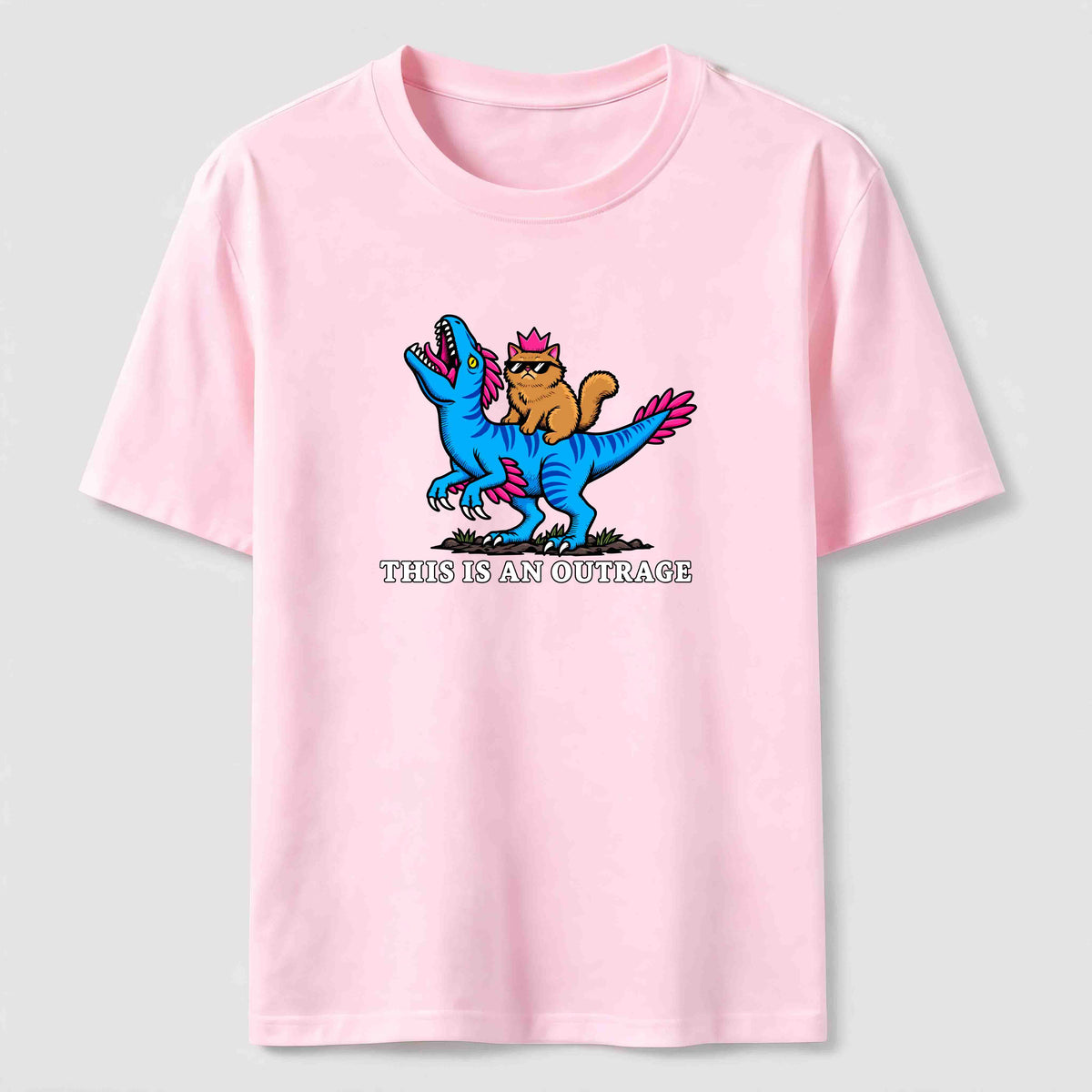 Cat Riding Dinosaur Classic T-Shirt