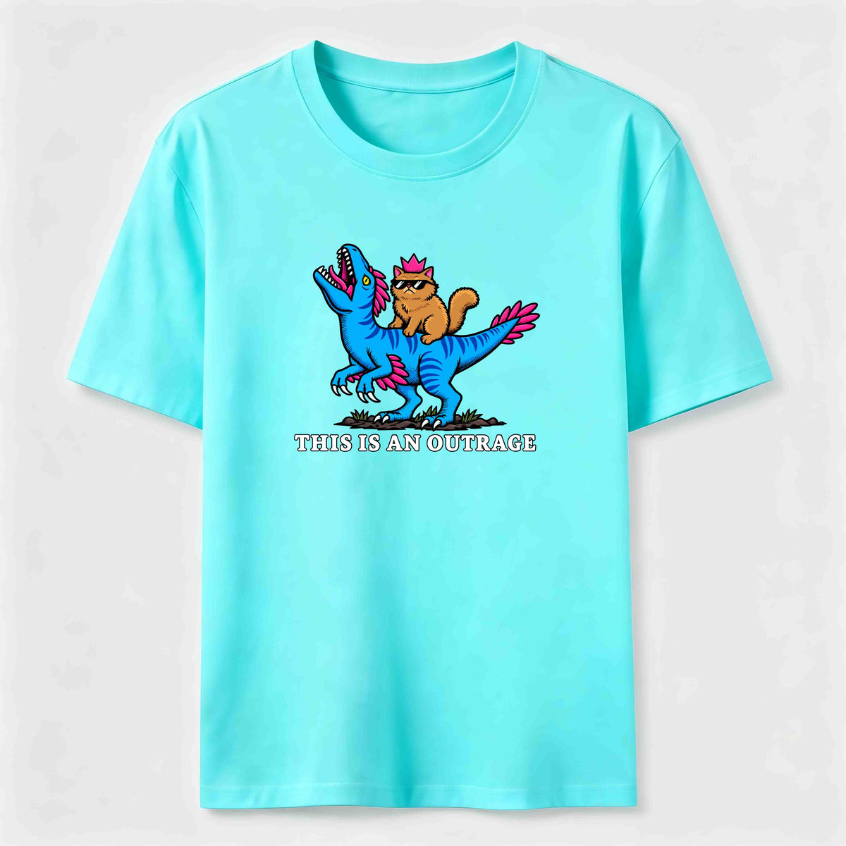 Cat Riding Dinosaur Classic T-Shirt