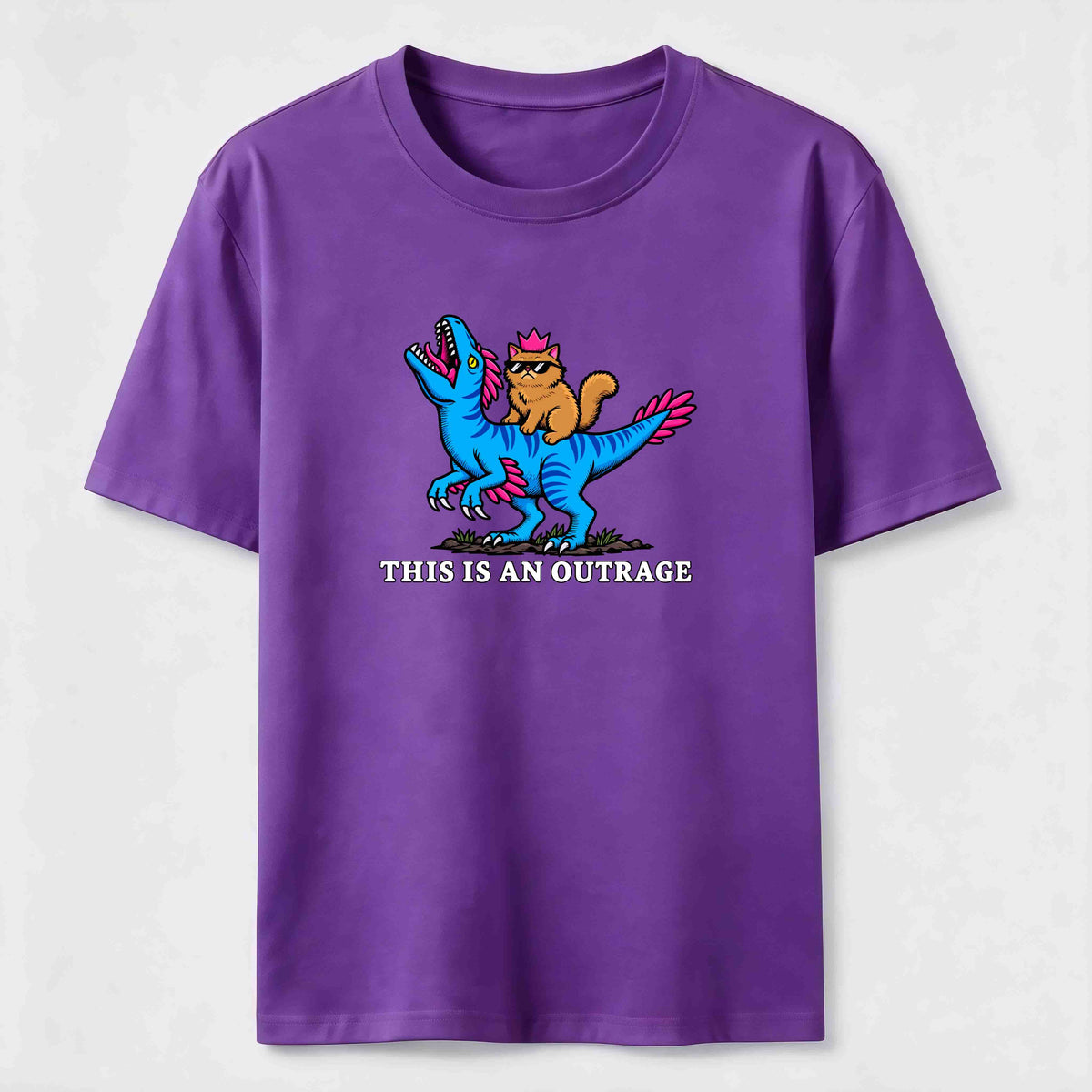 Cat Riding Dinosaur Classic T-Shirt