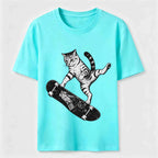 Skateboarding Acrobat Cat Classic T-Shirt