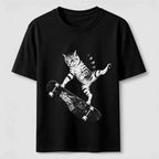 Skateboarding Acrobat Cat Classic T-Shirt