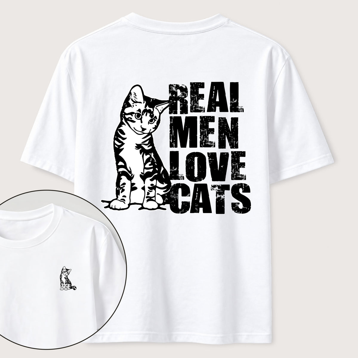 Even Tough Guys Love Cats Classic T-Shirt（Two Sided Print）