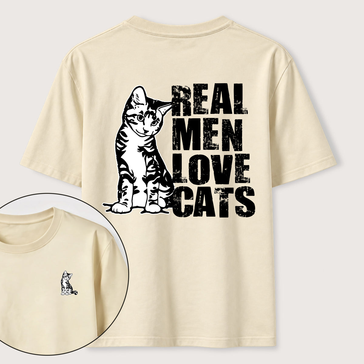 Even Tough Guys Love Cats Classic T-Shirt（Two Sided Print）