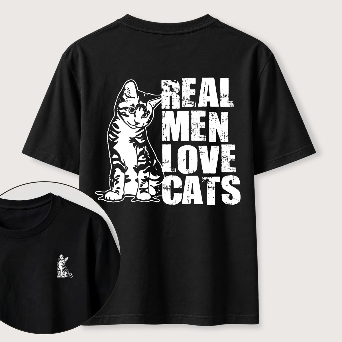 Even Tough Guys Love Cats Classic T-Shirt（Two Sided Print）