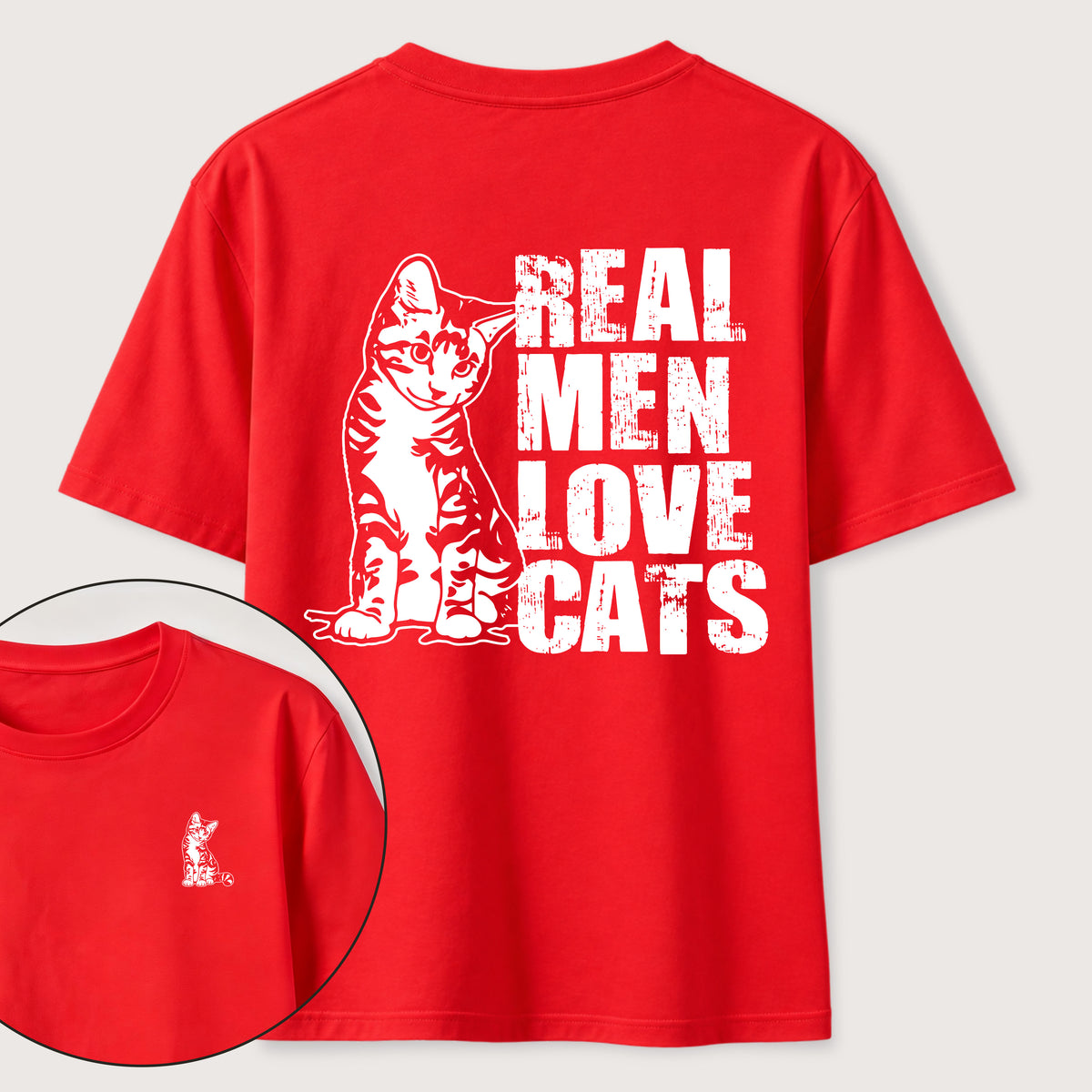 Even Tough Guys Love Cats Classic T-Shirt（Two Sided Print）