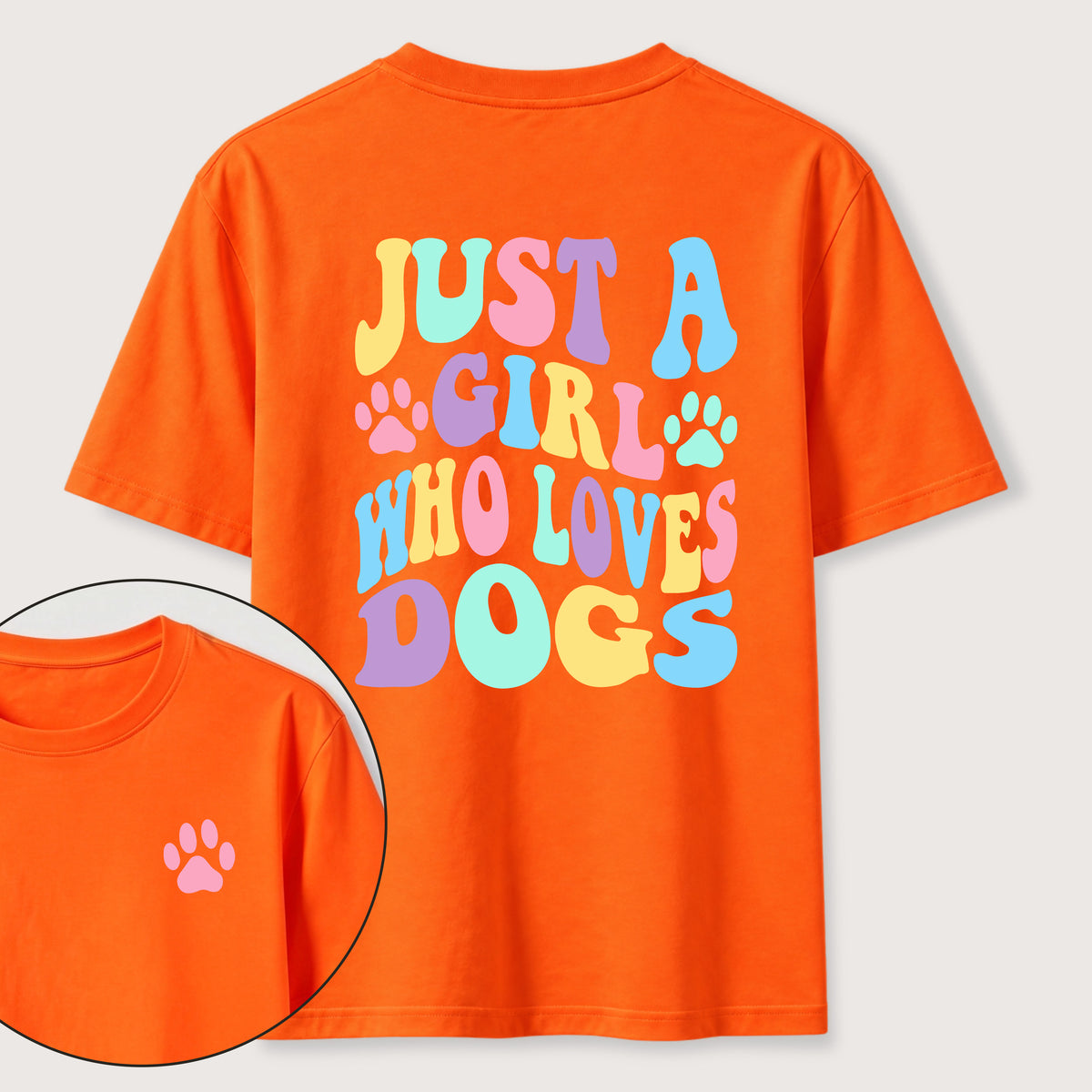 The Girl Who Loves Dogs Classic T-Shirt（Two Sided Print）