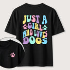 The Girl Who Loves Dogs Classic T-Shirt（Two Sided Print）