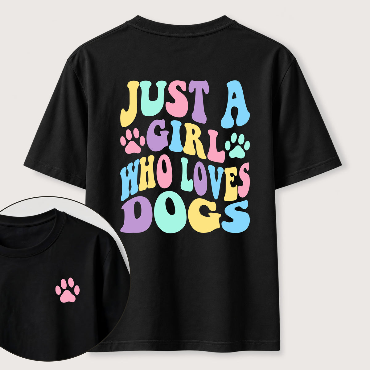 The Girl Who Loves Dogs Classic T-Shirt（Two Sided Print）