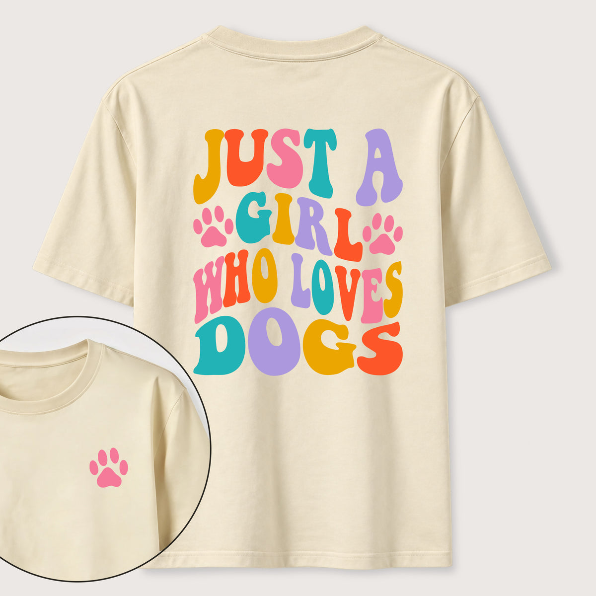 The Girl Who Loves Dogs Classic T-Shirt（Two Sided Print）