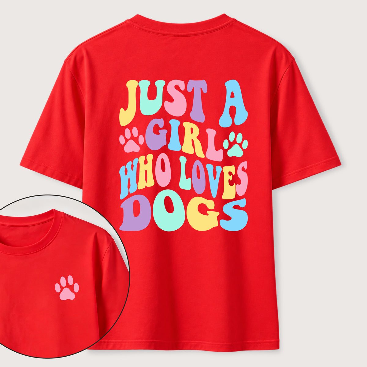 The Girl Who Loves Dogs Classic T-Shirt（Two Sided Print）
