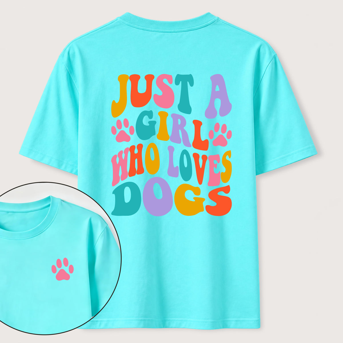 The Girl Who Loves Dogs Classic T-Shirt（Two Sided Print）
