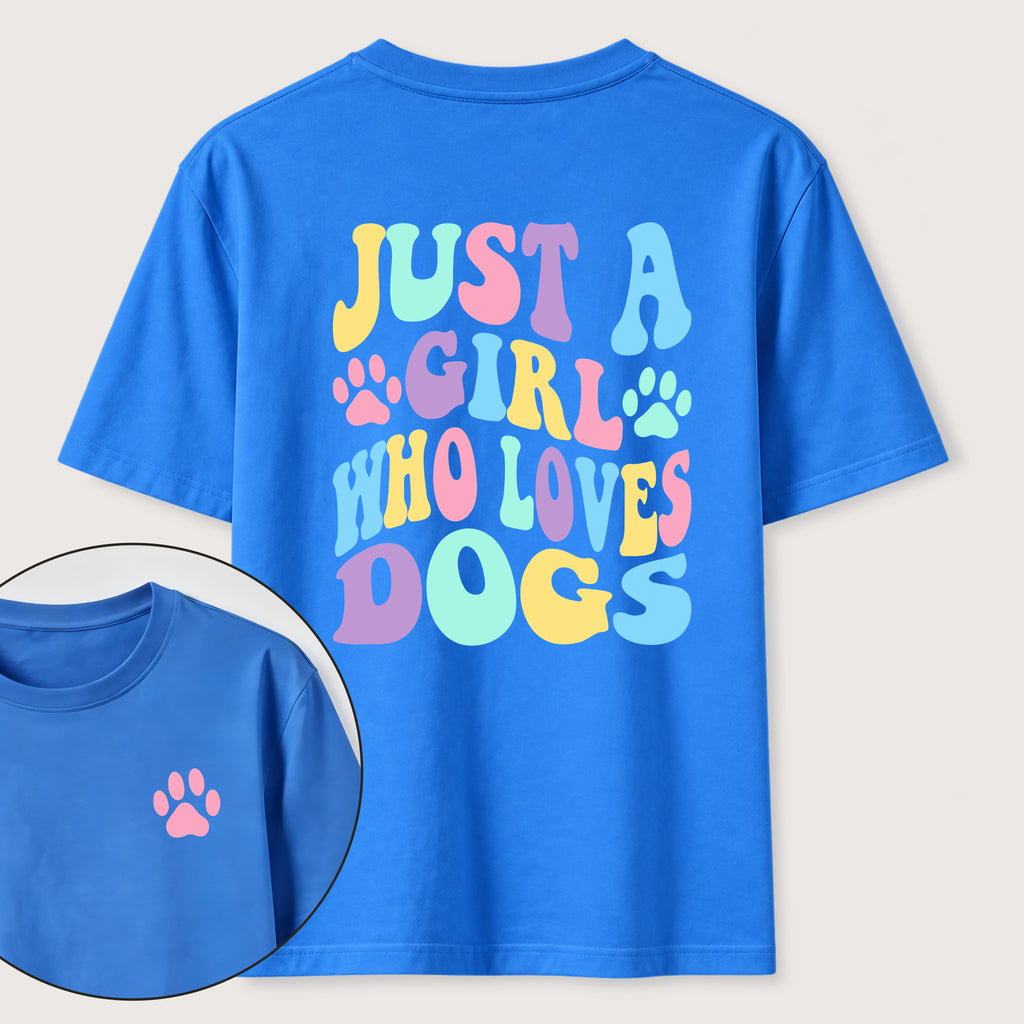 The Girl Who Loves Dogs Classic T-Shirt（Two Sided Print）