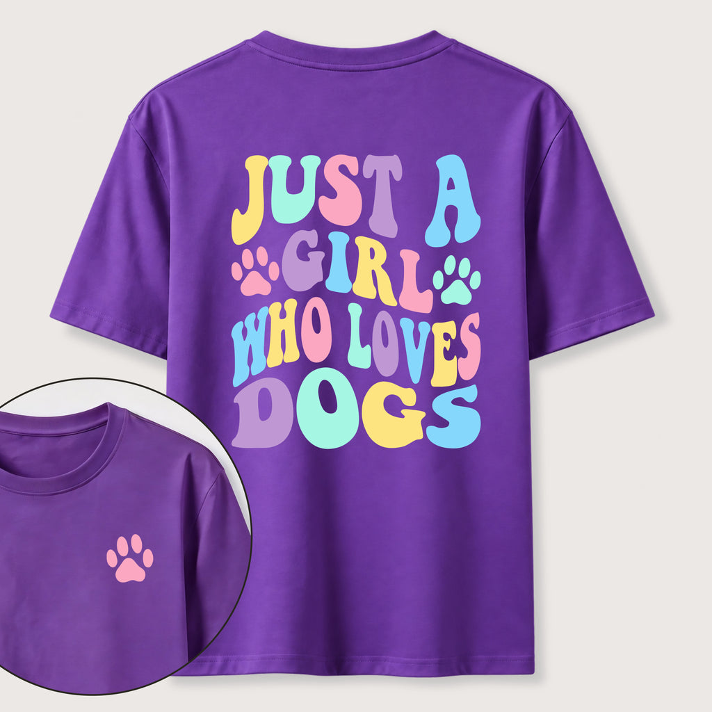 The Girl Who Loves Dogs Classic T-Shirt（Two Sided Print）