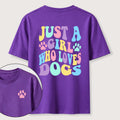The Girl Who Loves Dogs Classic T-Shirt（Two Sided Print）