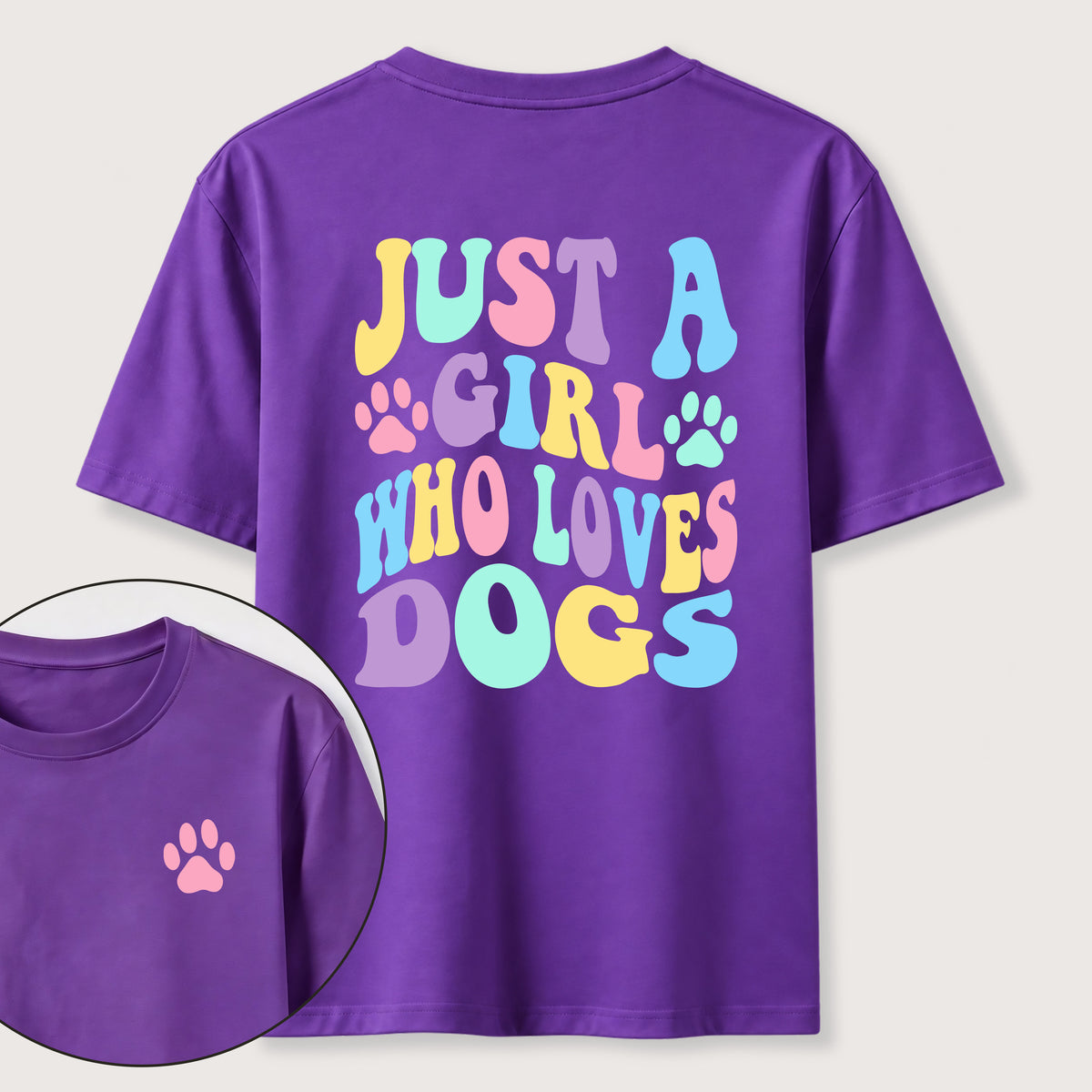The Girl Who Loves Dogs Classic T-Shirt（Two Sided Print）
