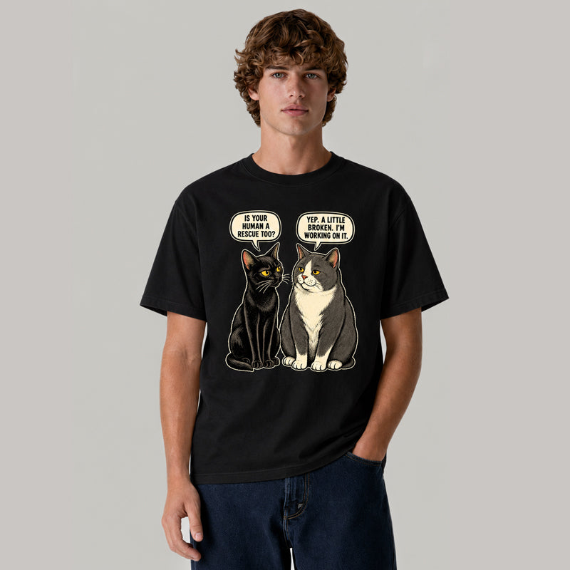 Rescue Human Cat Conversation Classic T-Shirt