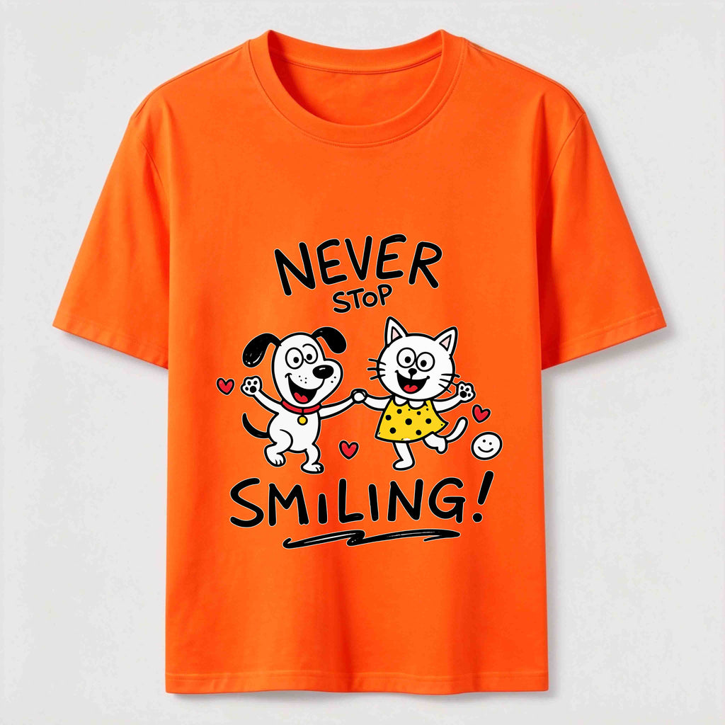 Never Stop Smiling Cat and Dog Classic T-Shirt