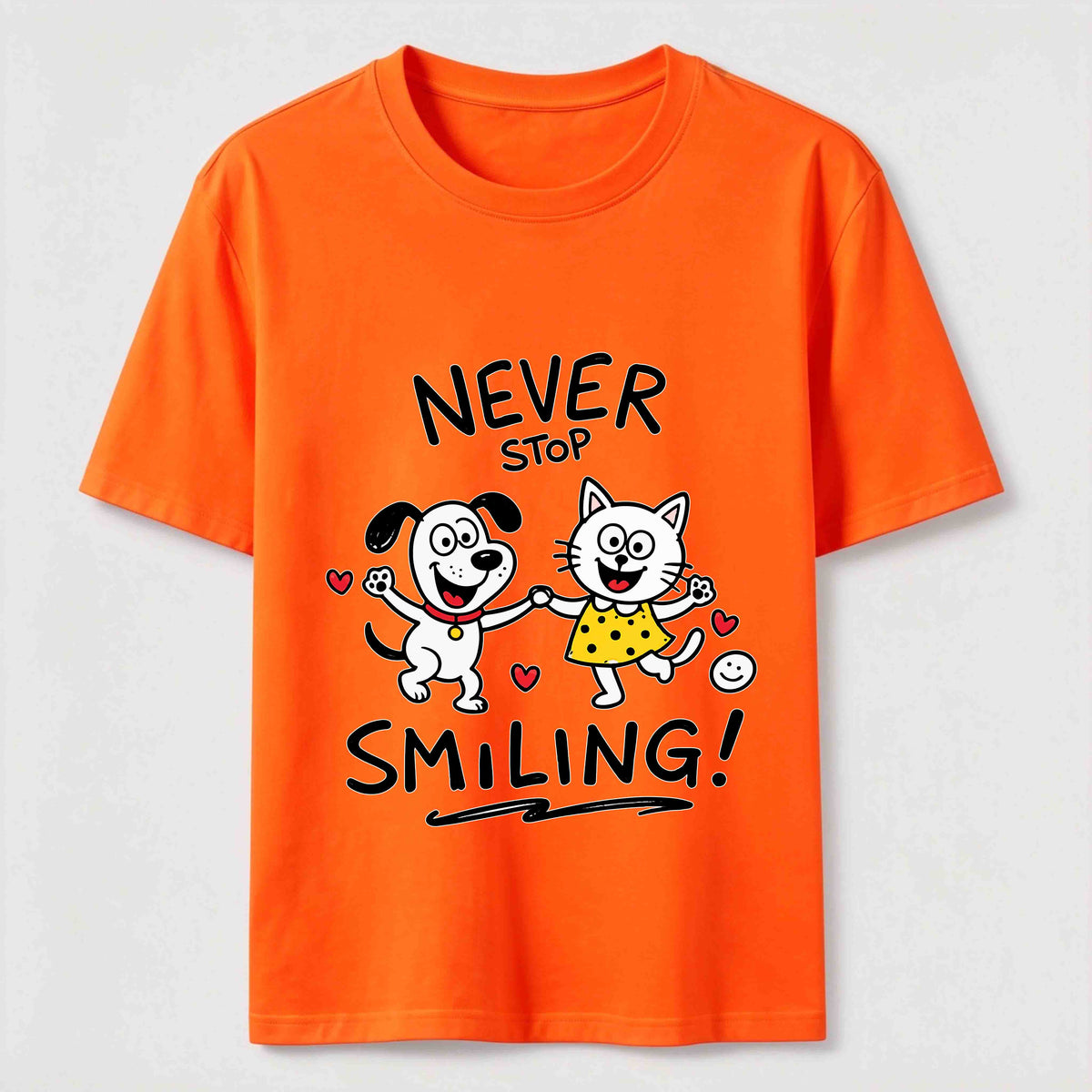 Never Stop Smiling Cat and Dog Classic T-Shirt