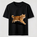 PetTaxClub Orange Tabby Cat Running Classic T-Shirt
