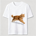 PetTaxClub Orange Tabby Cat Running Classic T-Shirt